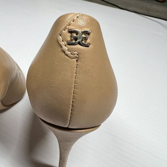 Sam Edelman Womens Pump Stiletto High Heels Solid Tan Leather Pointed Toe - Picture 10 of 14